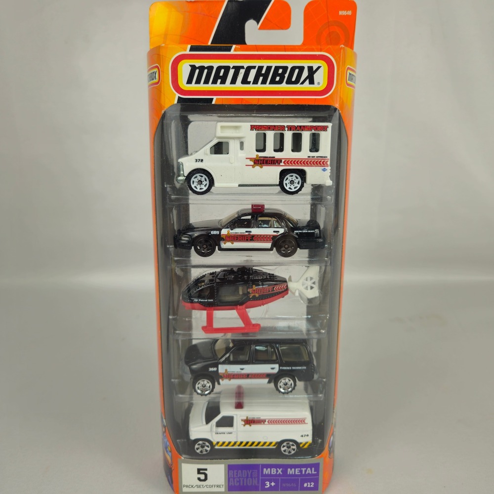 Matchbox Ready for Action 5-Pack MBX Metal Police Vehicles N9646 #12 (K139)